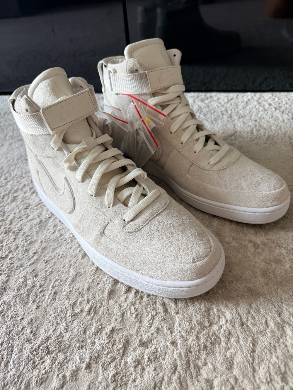 Nike Men’s High-Top Suede Sneakers in Cream